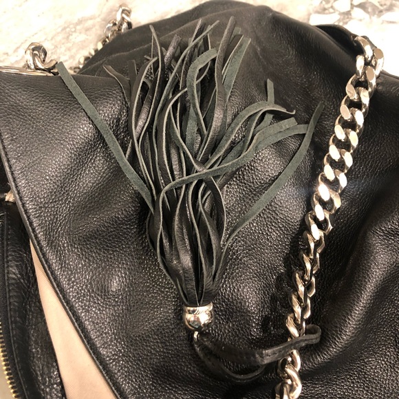 Black Valentino double handle leather shoulder bag - Picture 6 of 8